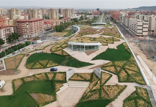 Vista aérea del Parque Felipe VI, 2020